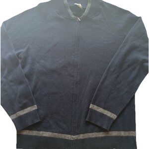 Armani Collezioni Men’s Zip Up Sweater Size XL Navy & Grey